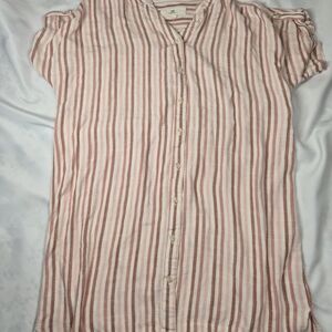 Thread & Supply Cream and Pink Striped Shirt